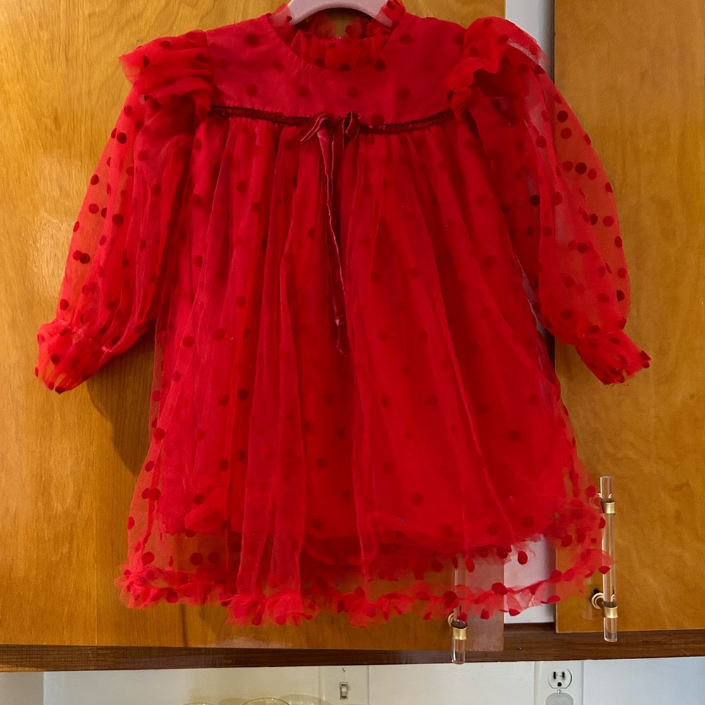 Sz 2T VINTAGE Valentine’s Dress Red w/ invisible Zipper